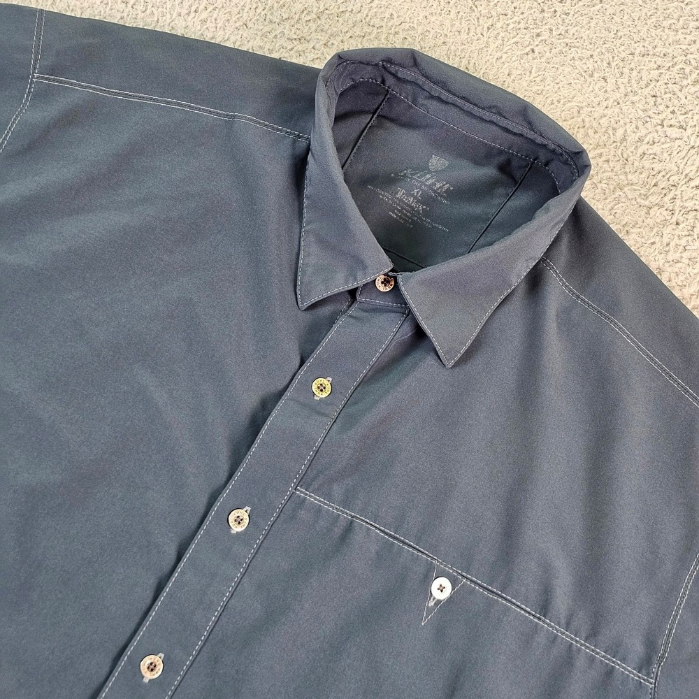 Kuhl Shirt Mens XL Gray Short Sleeve Button Up Stretch Hiking Outdoor Casual